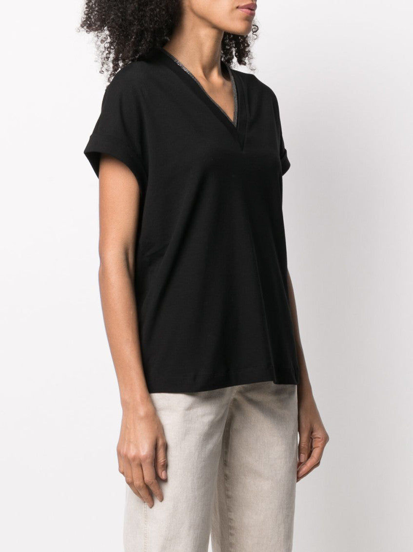 Black V-neck Top 4