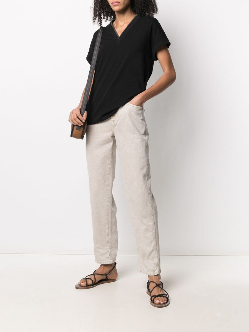 Black V-neck Top 5