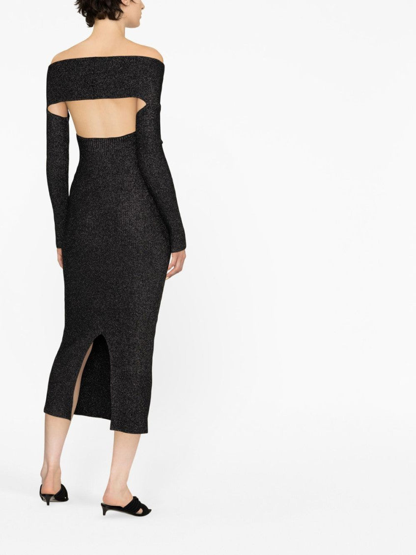 Grey Off shoulder Long Dress 4