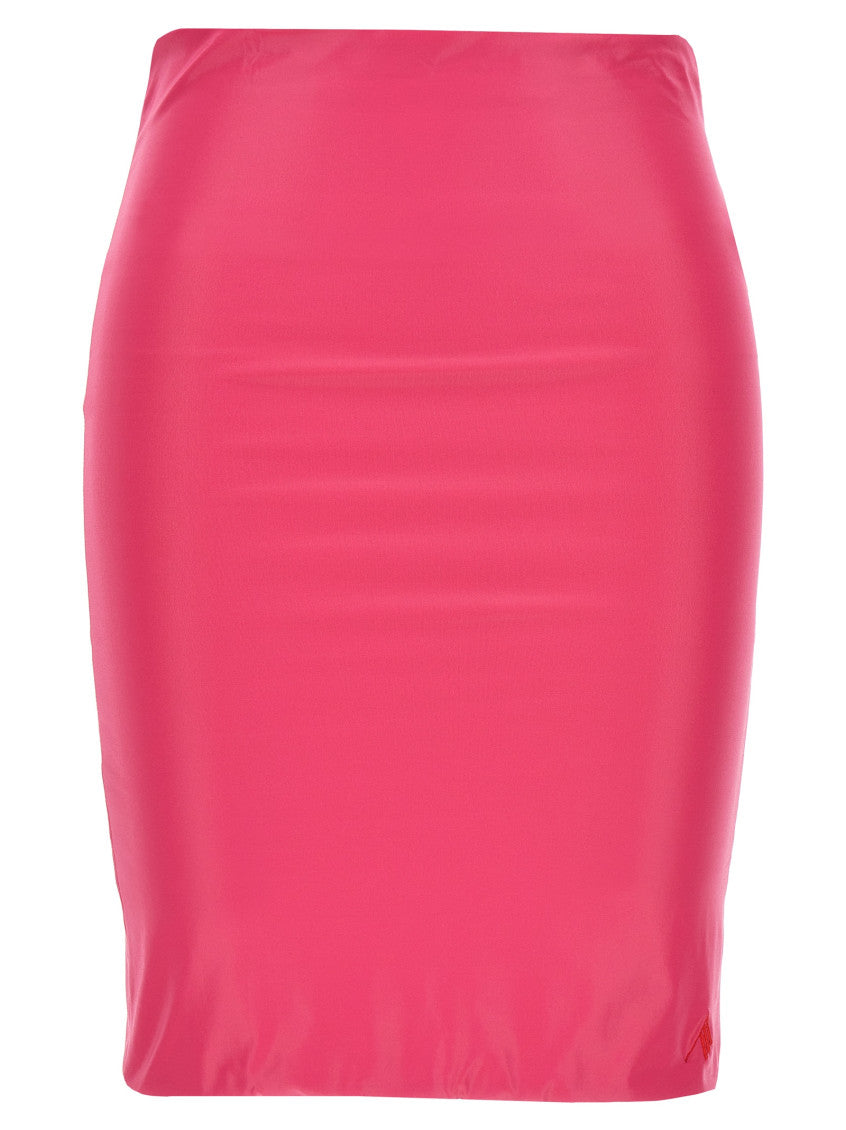 Fuchsia Lycra mini skirt 1