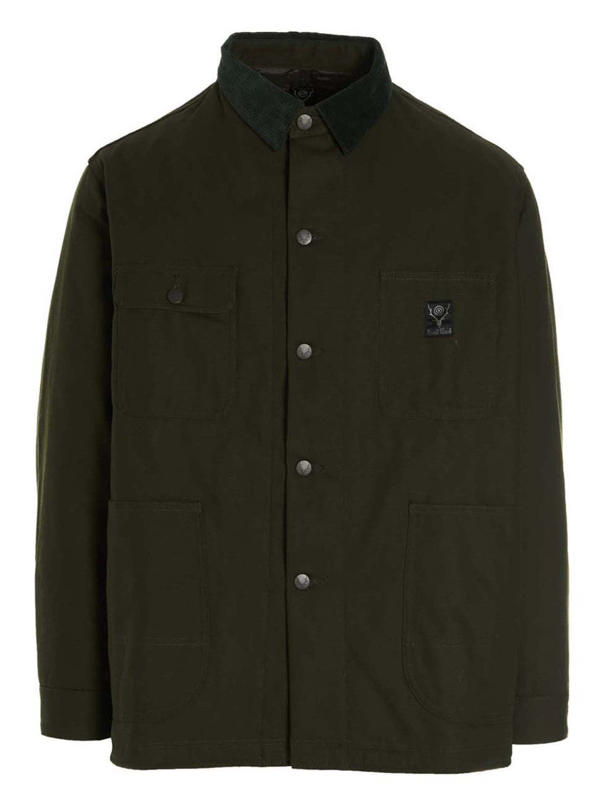 Dark Green Coverall Quilted Jacket 1
