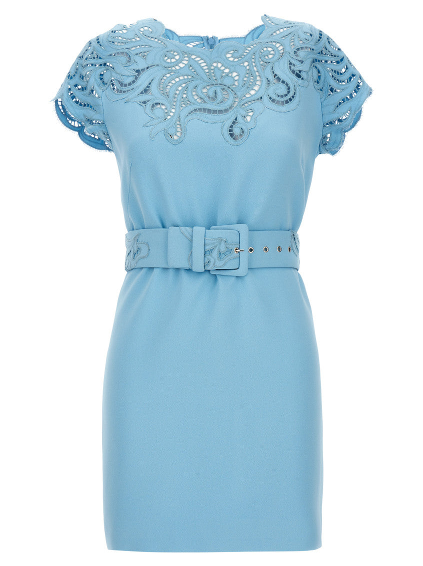 Light Blue Abito pizzo 1