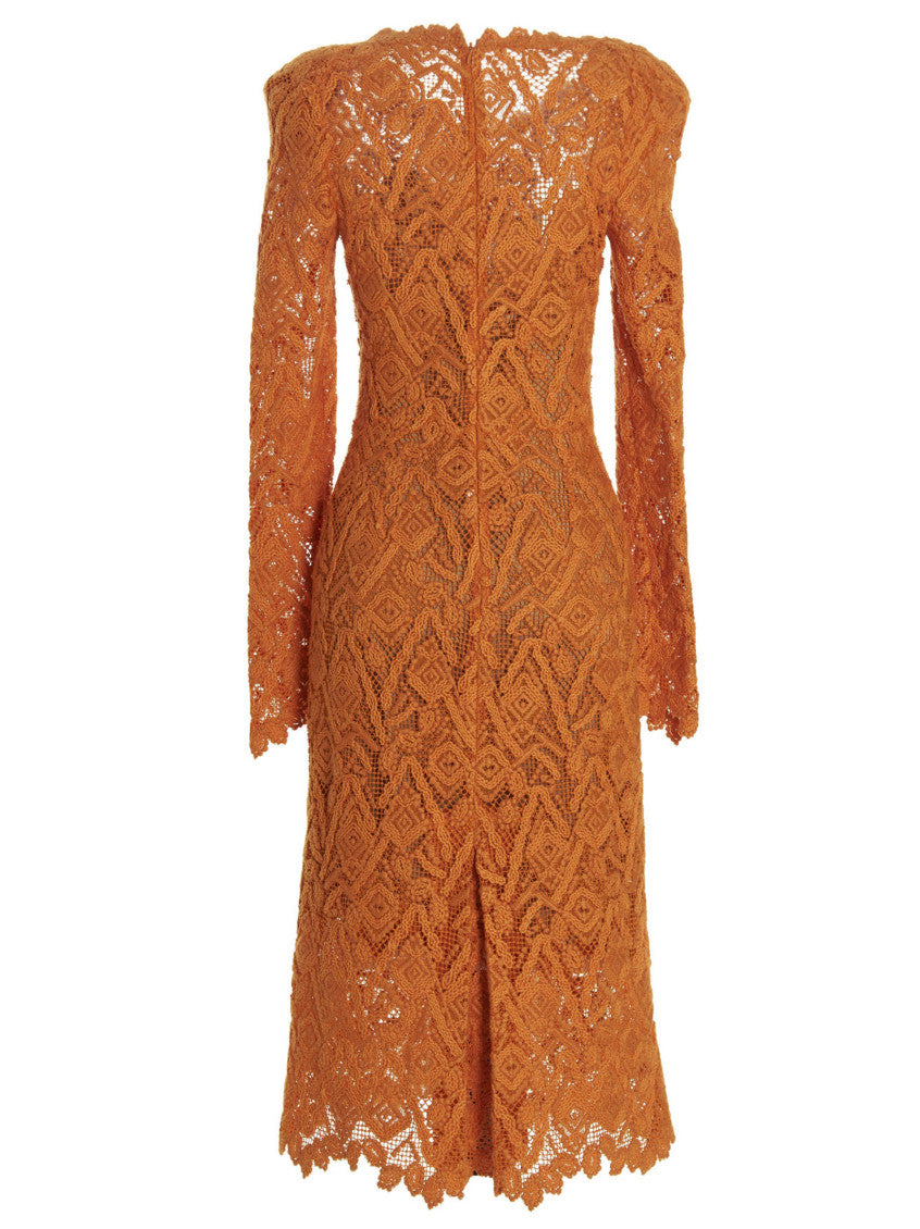 Orange Macram lace dress 2