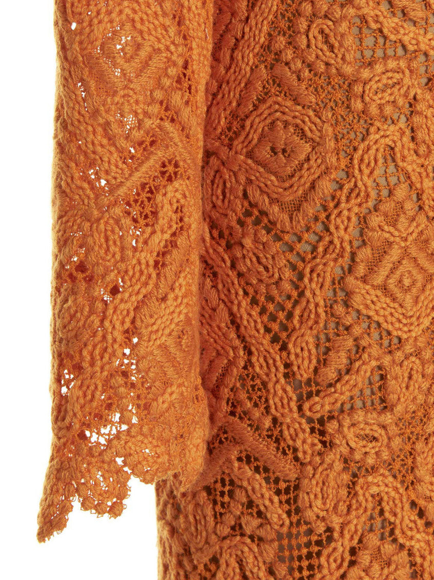 Orange Macram lace dress 4