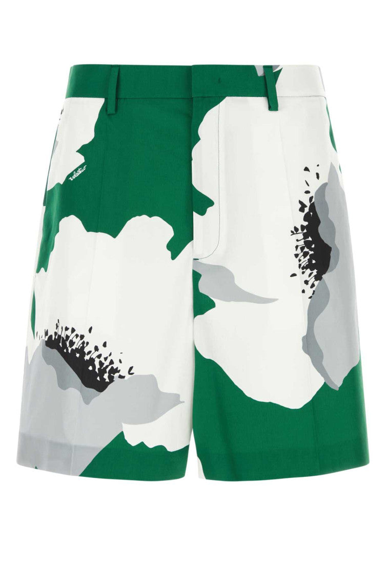 Green Flower Portrait Shorts 1