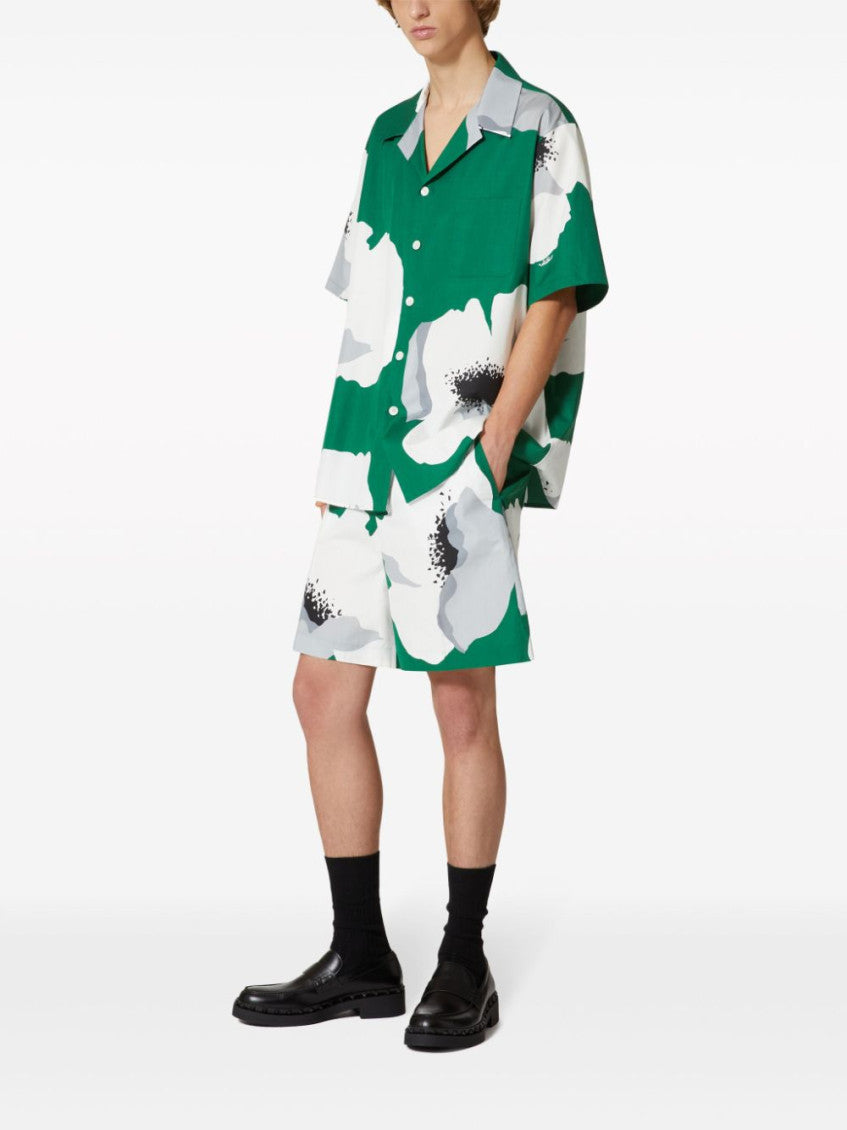 Green Flower Portrait Shorts 3