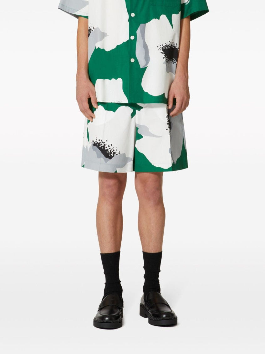 Green Flower Portrait Shorts 4