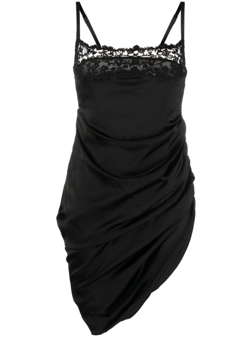 Black Floral Embroidery Mini Dress 1