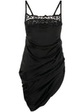 Black Floral Embroidery Mini Dress 1