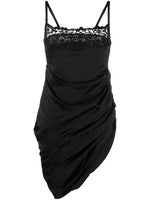 Black Floral Embroidery Mini Dress 1