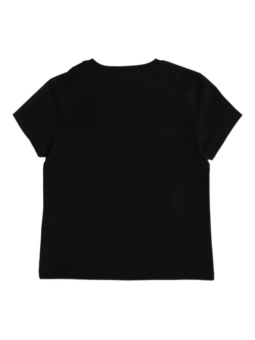 Girls Black Cotton T-Shirt 2