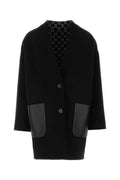 Black wool blend reversible coat 1