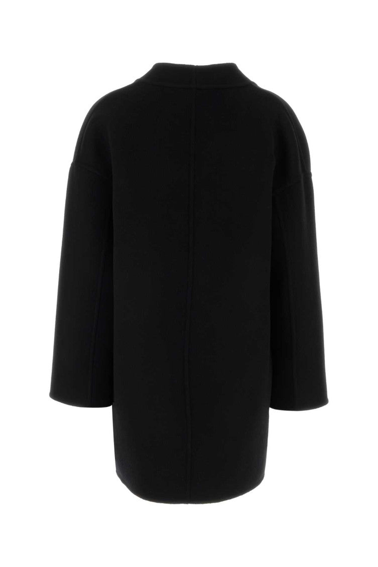 Black wool blend reversible coat 2