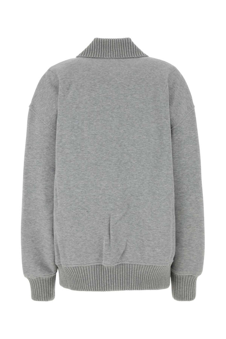 Grey V-Neck Full Sleeves Sweatshirt 2