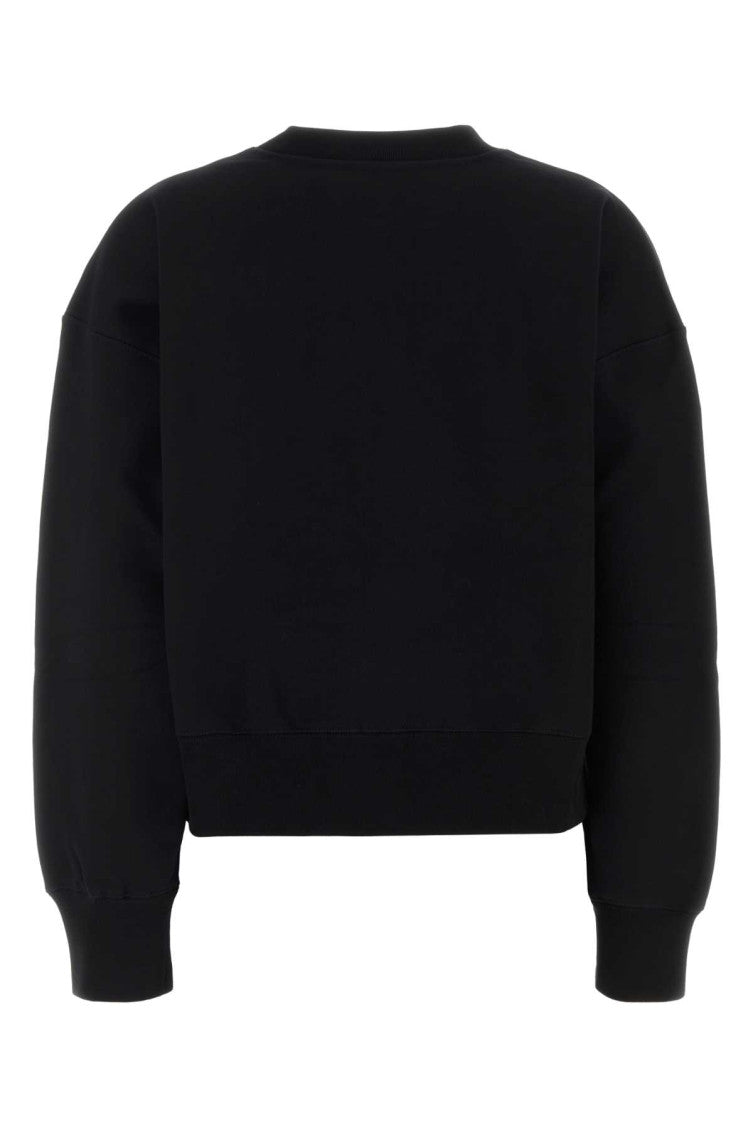 Black Crew Neck Cotton Sweatshirt 2
