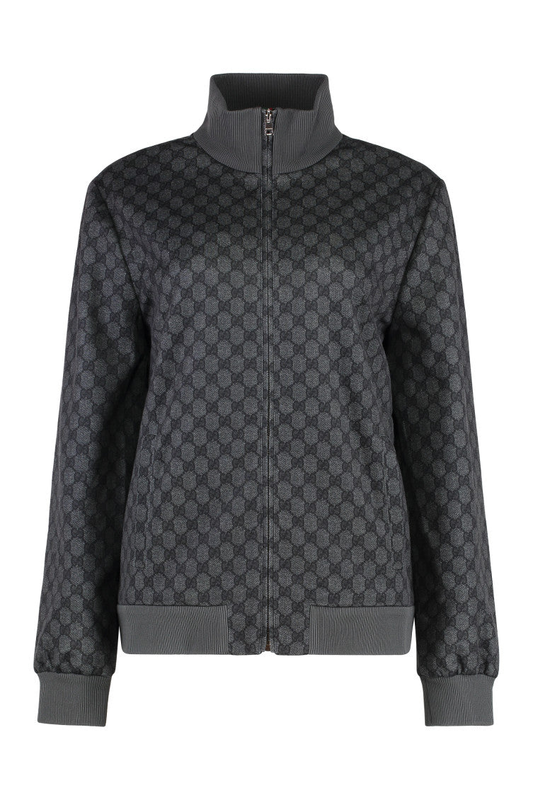 Black Turtle Neck Printed Jacket 1