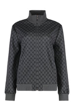 Black Turtle Neck Printed Jacket 1