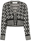 BlackWhite Wool Cardigan 1