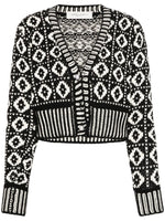 BlackWhite Wool Cardigan 1