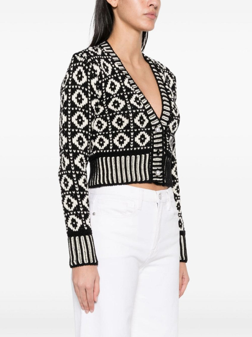 BlackWhite Wool Cardigan 2