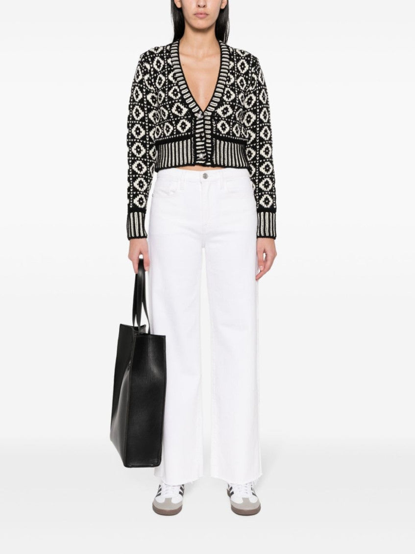 BlackWhite Wool Cardigan 3