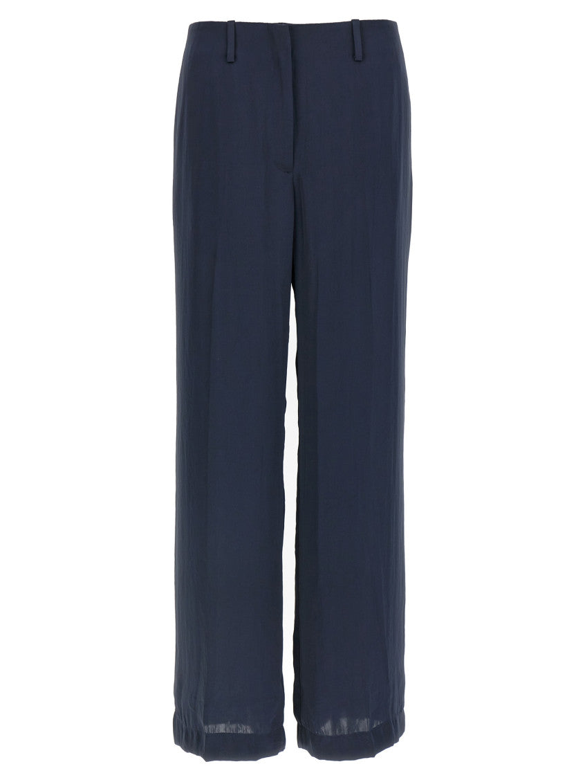 Blue Silk effect trousers 1