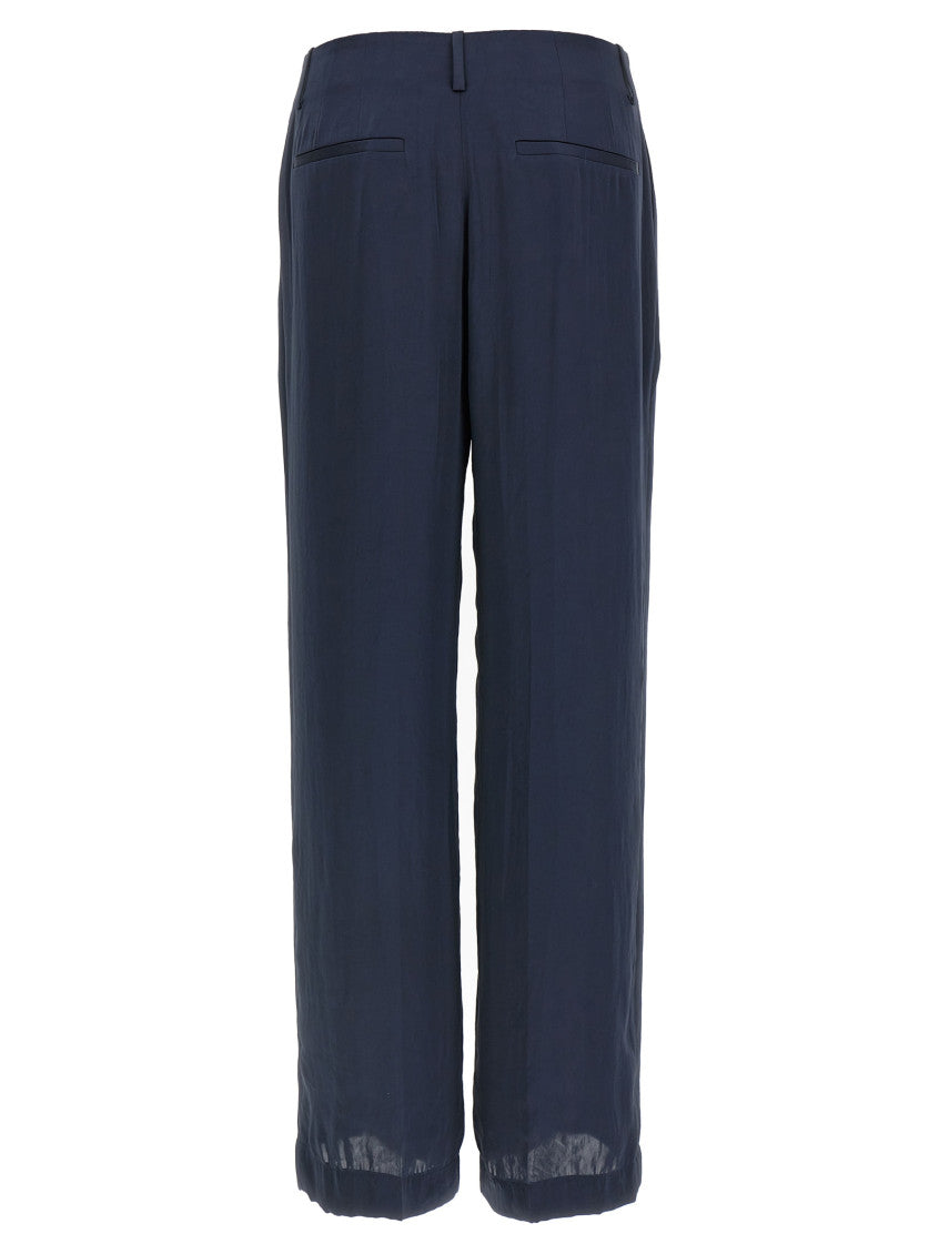 Blue Silk effect trousers 2