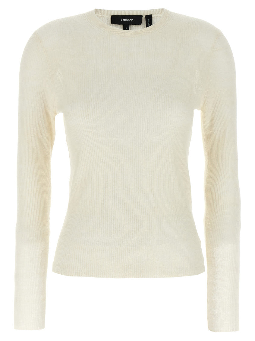 White Viscose linen sweater 1