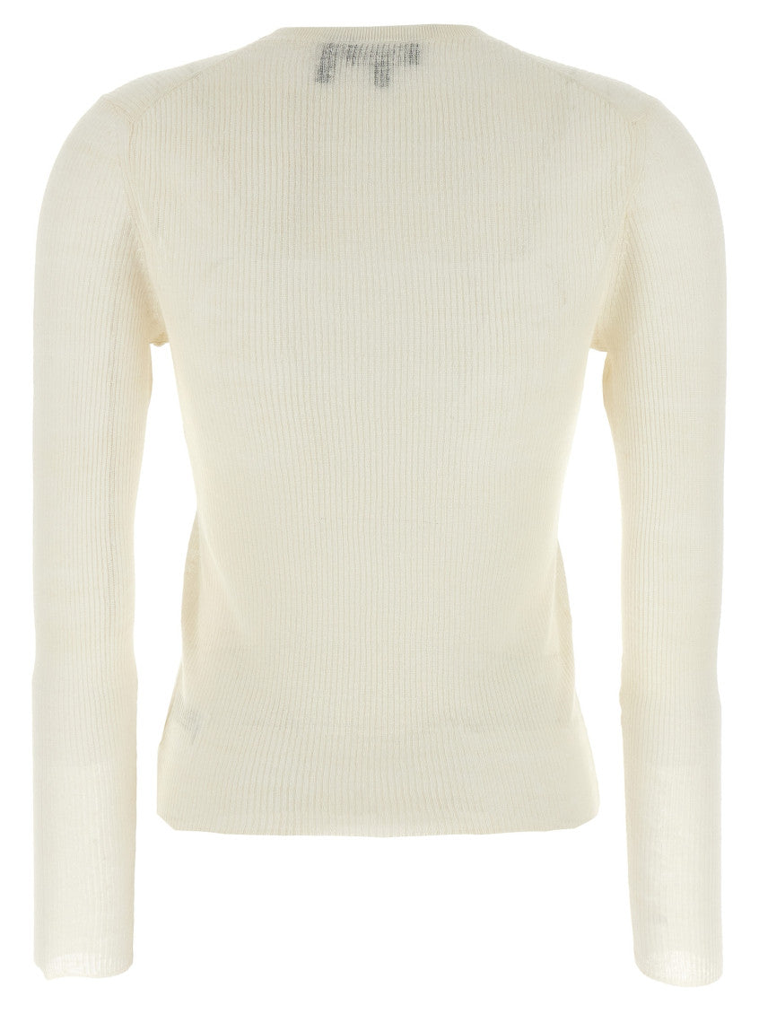 White Viscose linen sweater 2