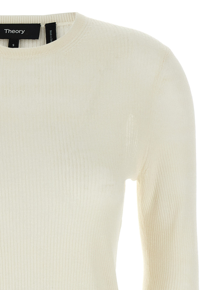 White Viscose linen sweater 3
