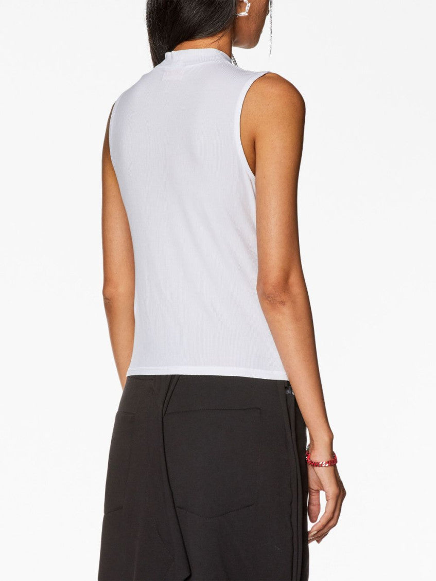White Mock-neck Top 2
