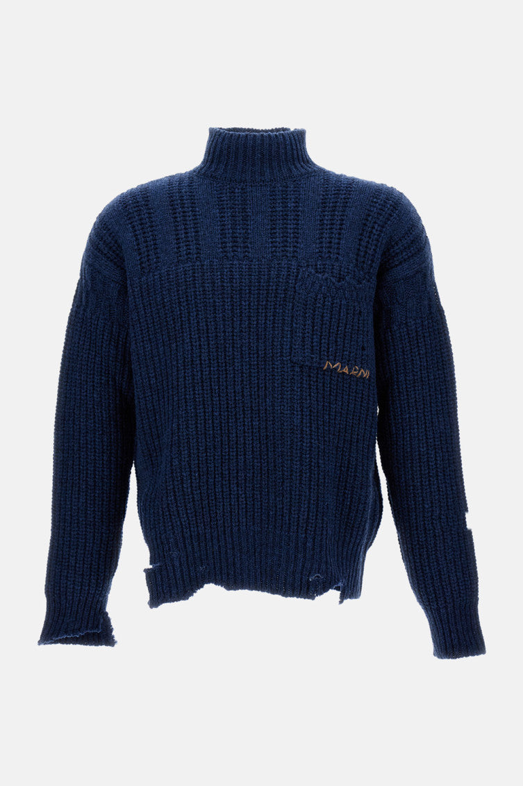 Dark Blue Wool Jumper 1