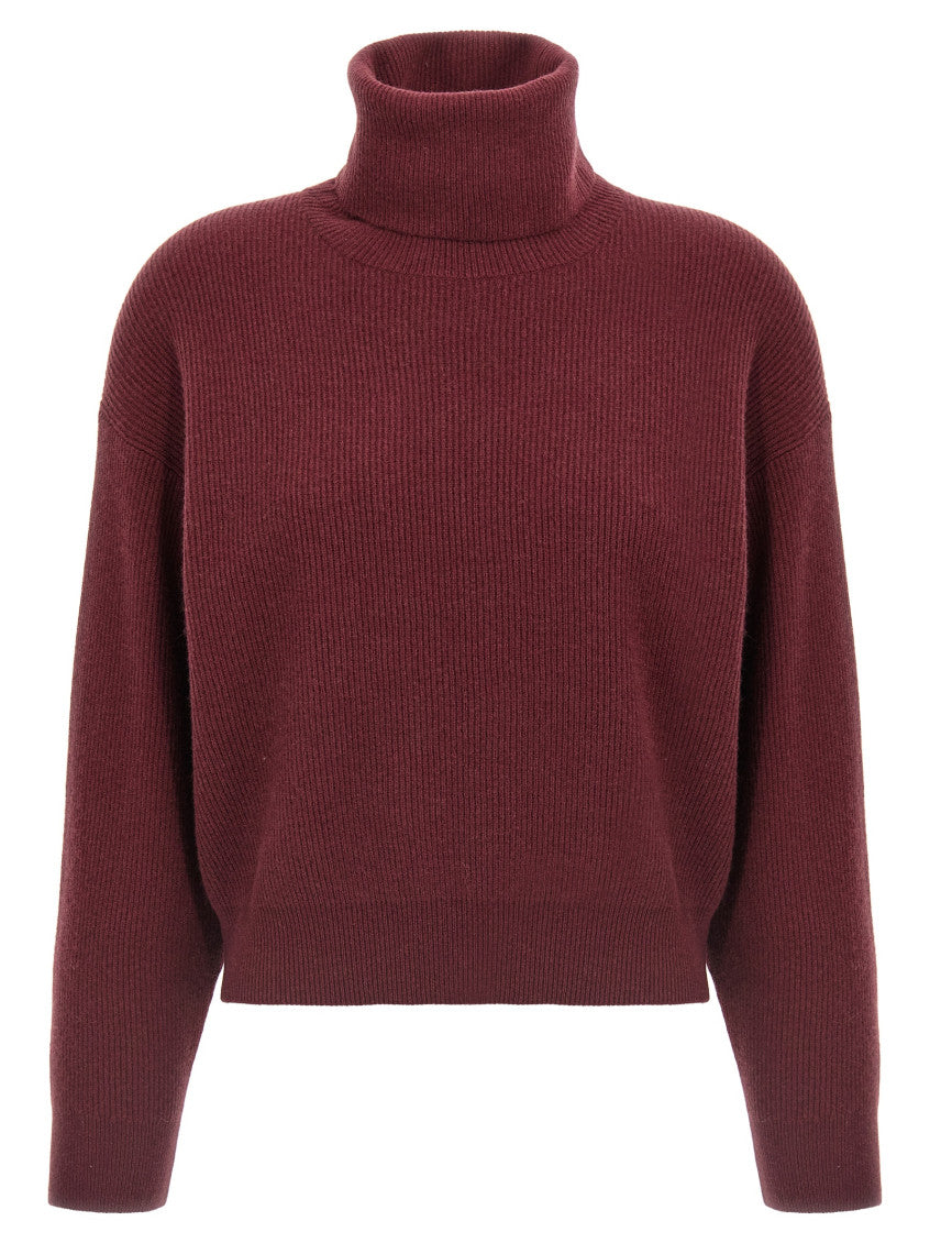Maroon Ribbed turtleneck sweater 1