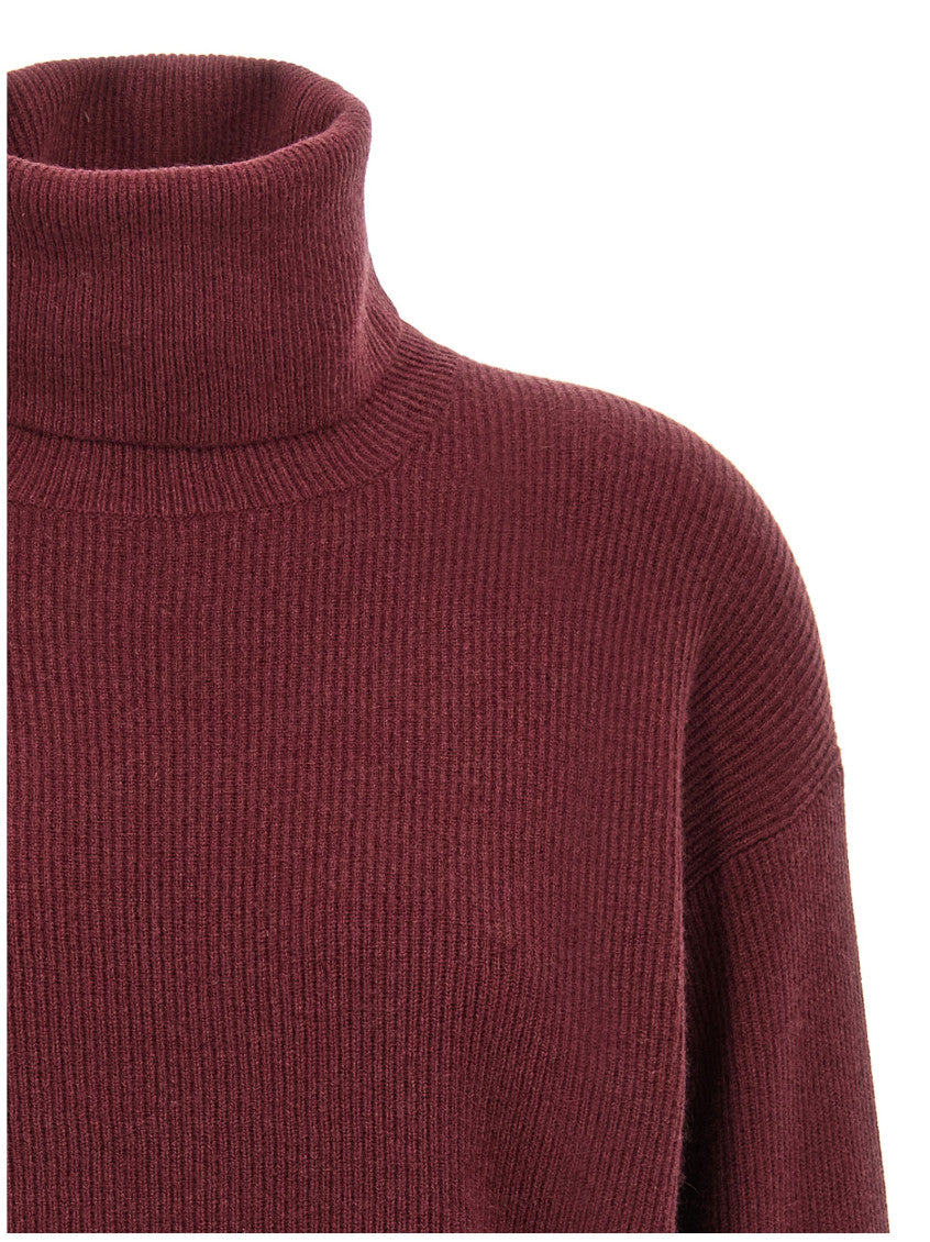Maroon Ribbed turtleneck sweater 3
