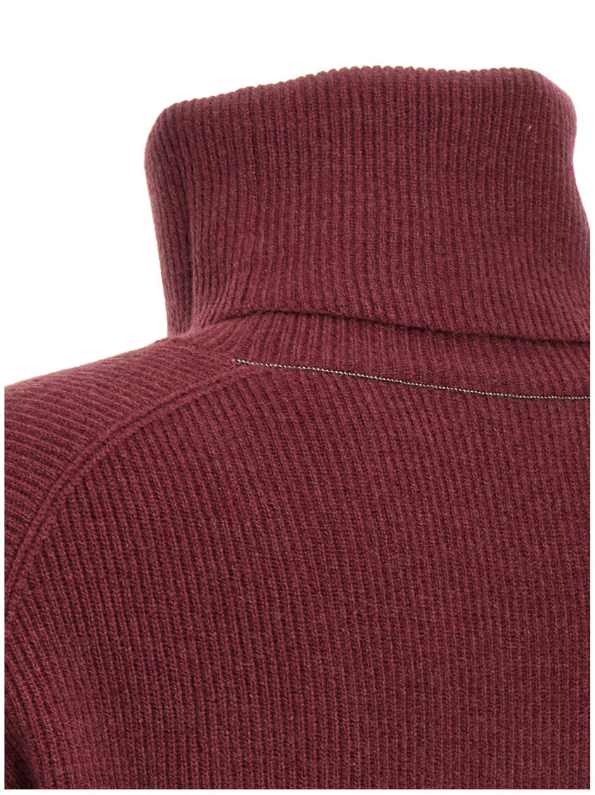 Maroon Ribbed turtleneck sweater 4