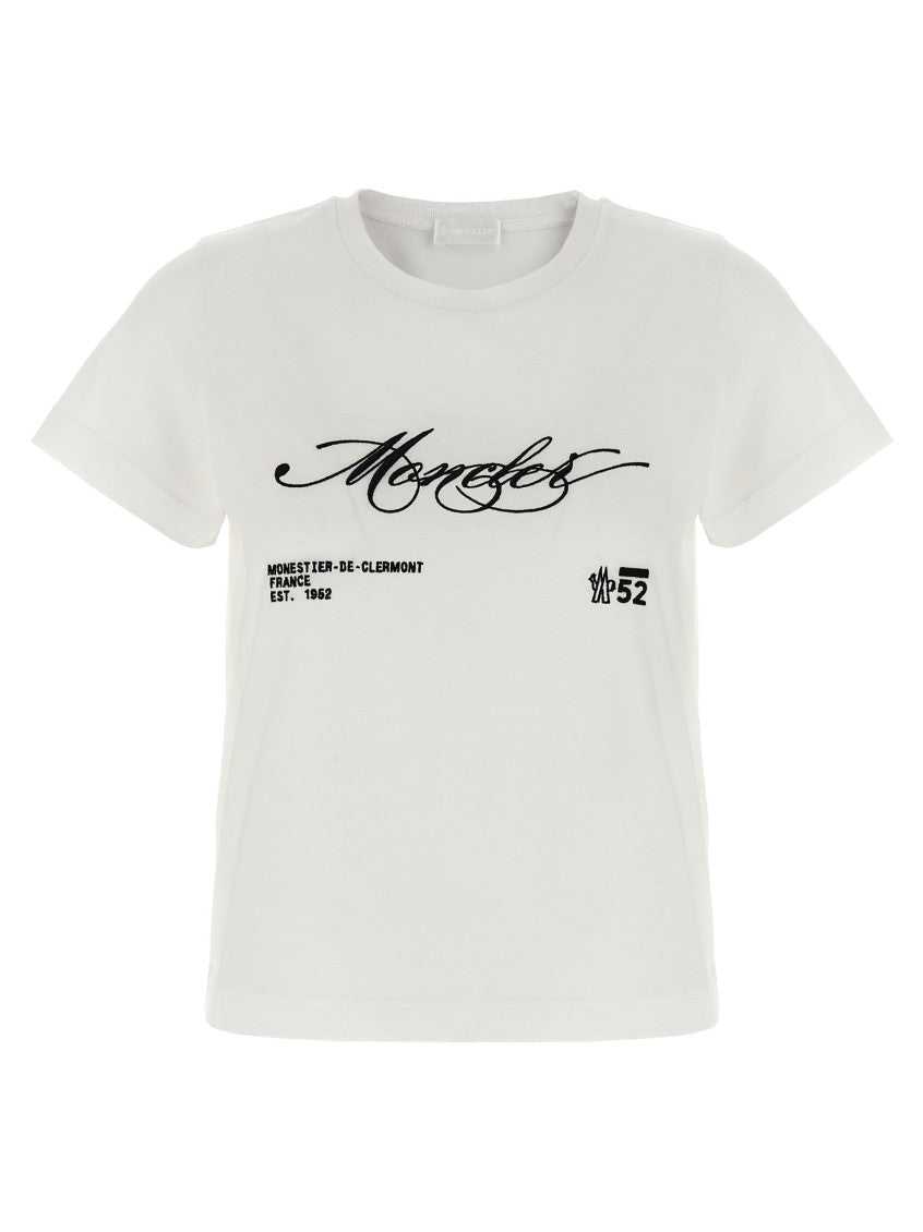 White Embroidered Logo T-Shirt 1