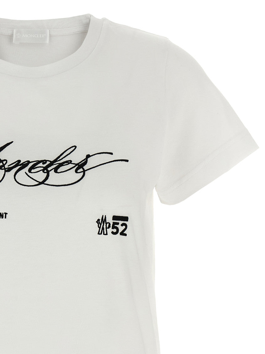 White Embroidered Logo T-Shirt 3