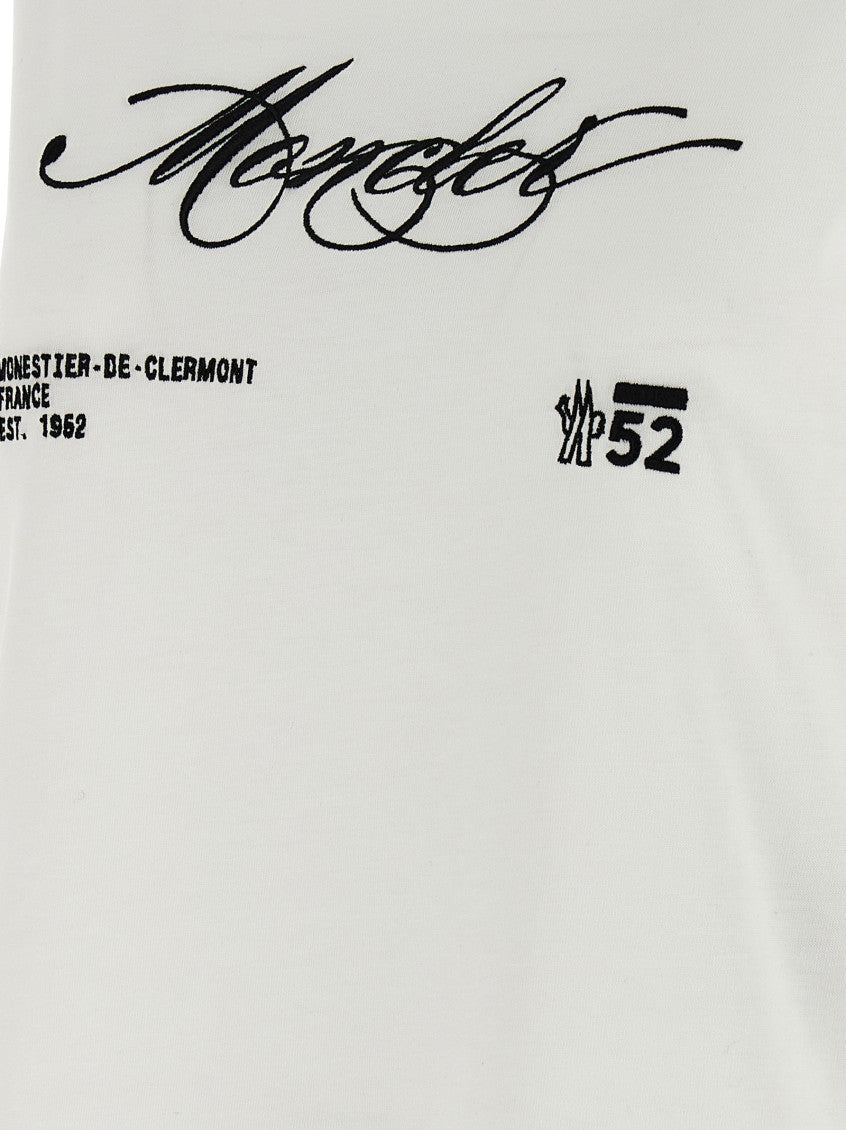 White Embroidered Logo T-Shirt 4