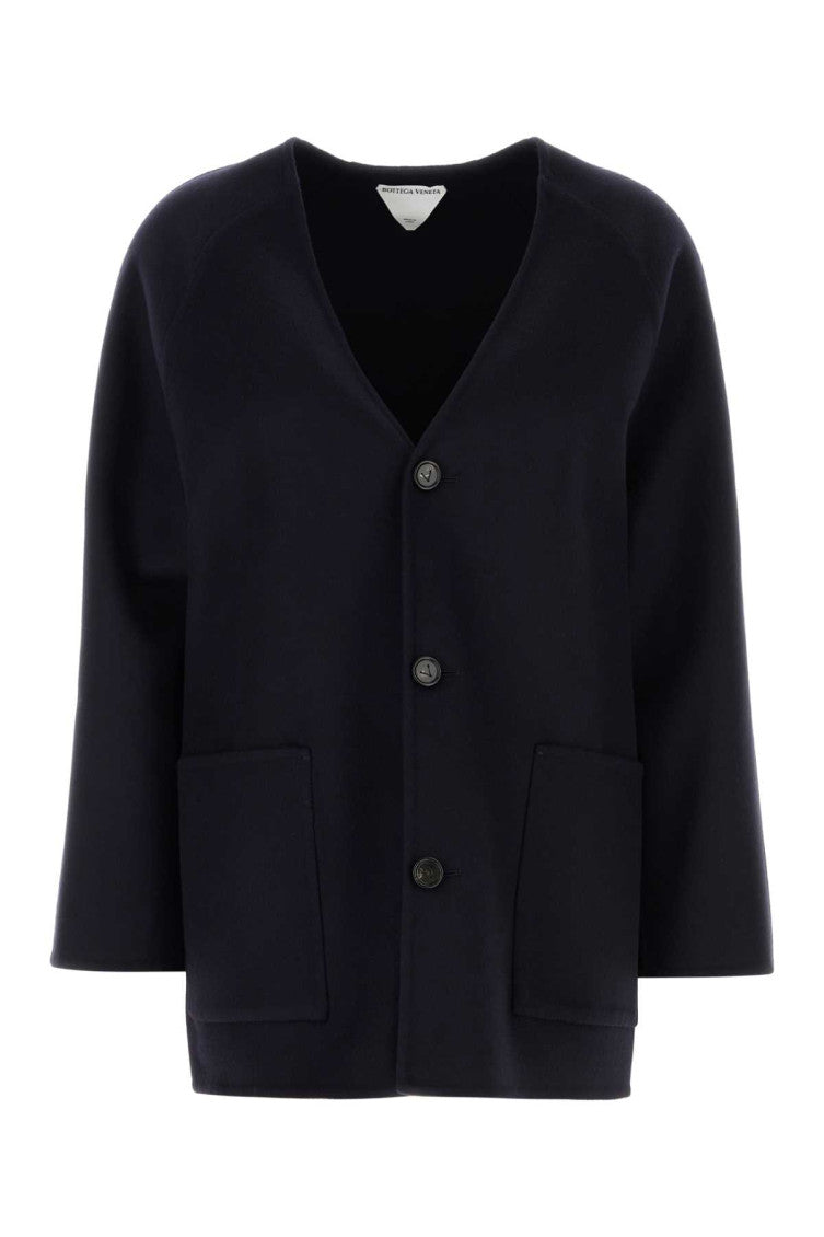 Blue Collarless Coat 1
