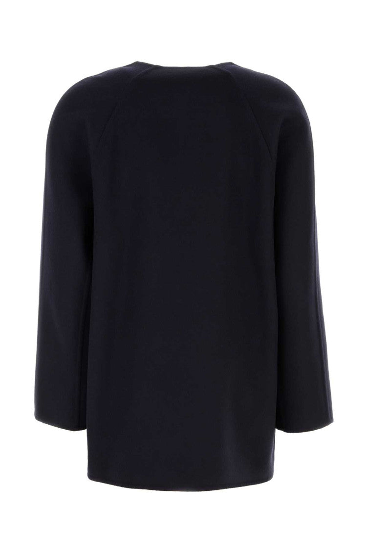 Blue Collarless Coat 2