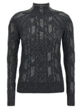 Grey Crystal braid sweater 1