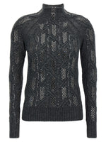 Grey Crystal braid sweater 1