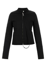Black High Collar Zip Detail Jacket 1