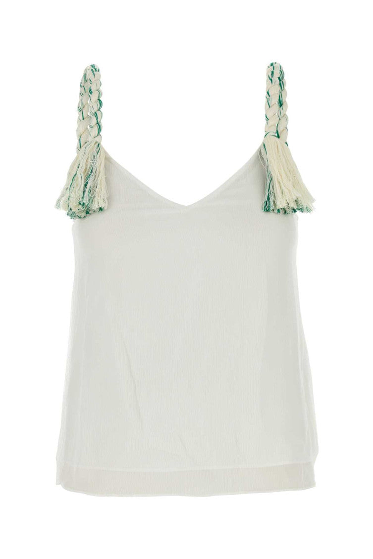 Off White Tassel Strap Camisole 1