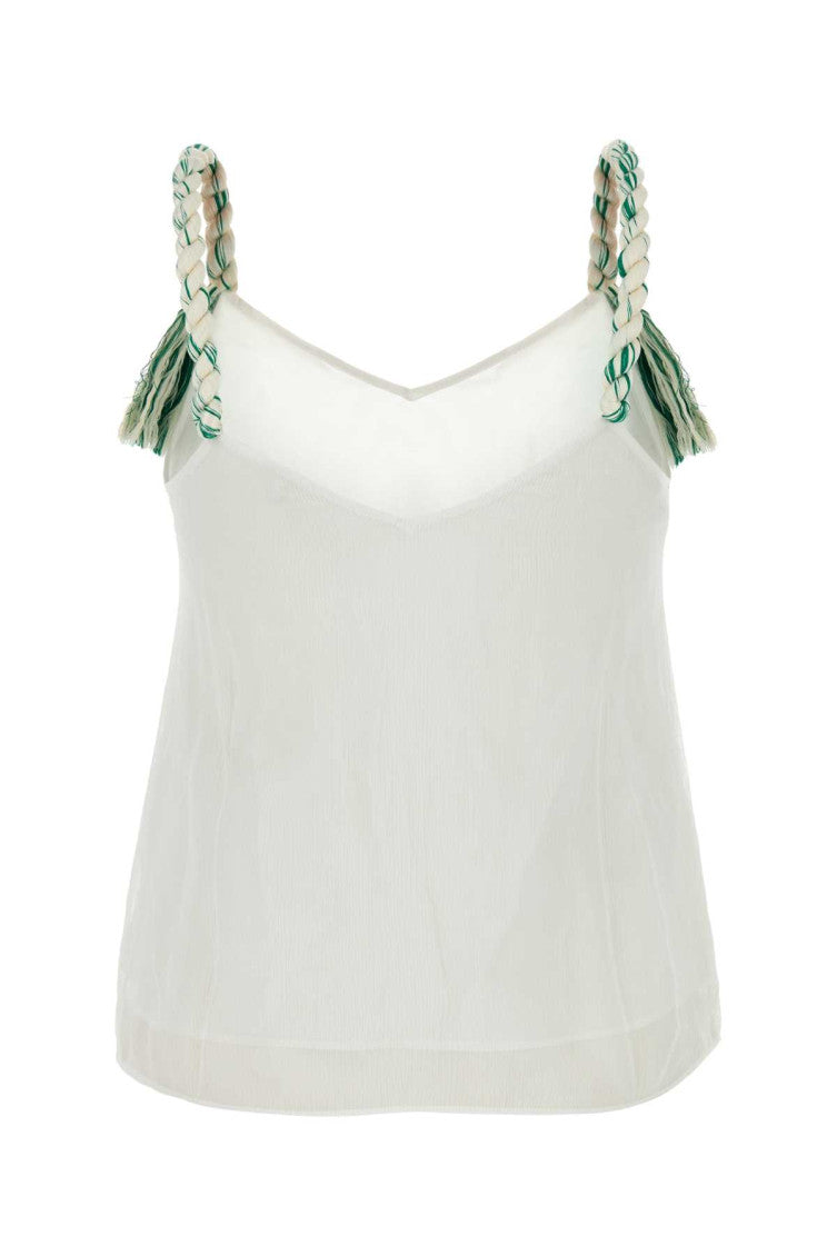 Off White Tassel Strap Camisole 2