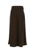 Brown Belted Jersey Skirt 1