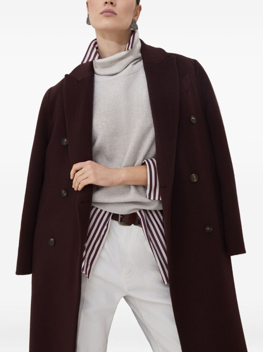 Maroon Double-Breasted Coat 2