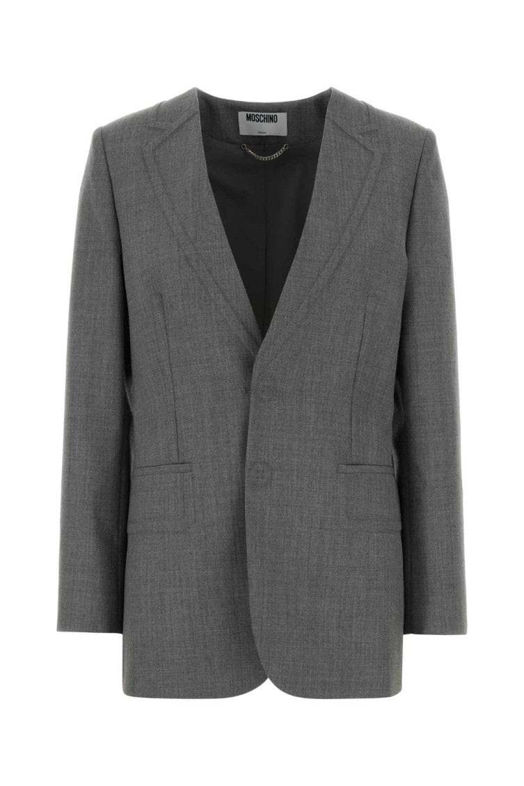 Grey Notched lapel Jacket 1
