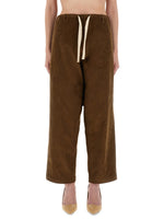Brown Loose Drawstring Pants 1