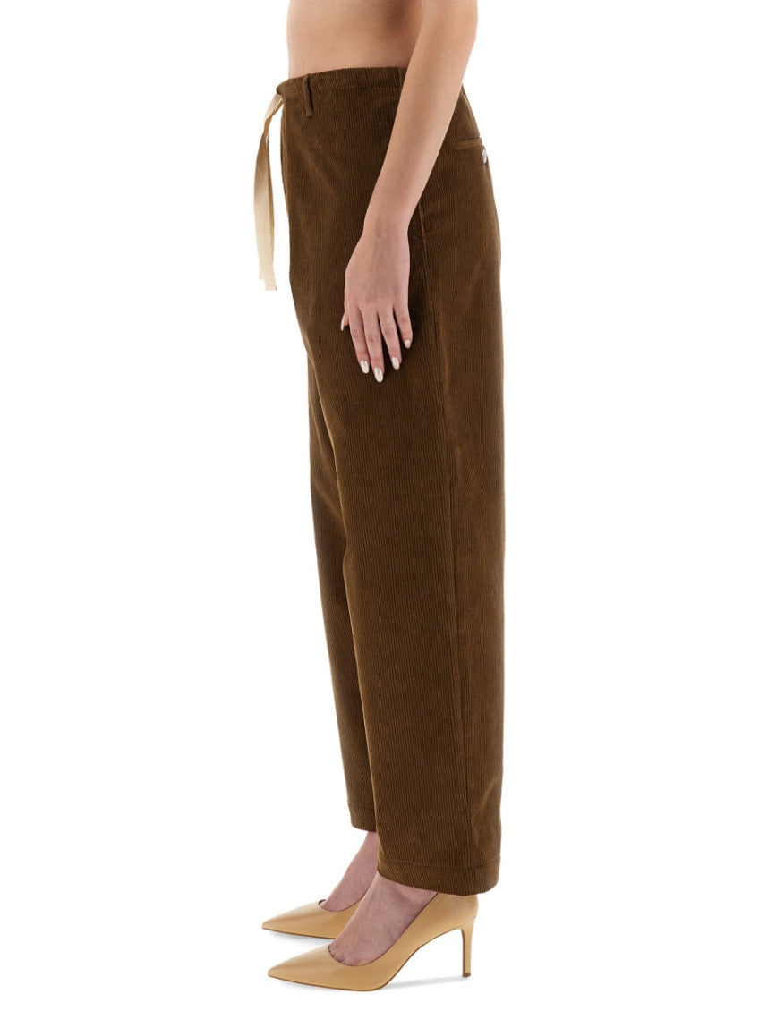 Brown Loose Drawstring Pants 3